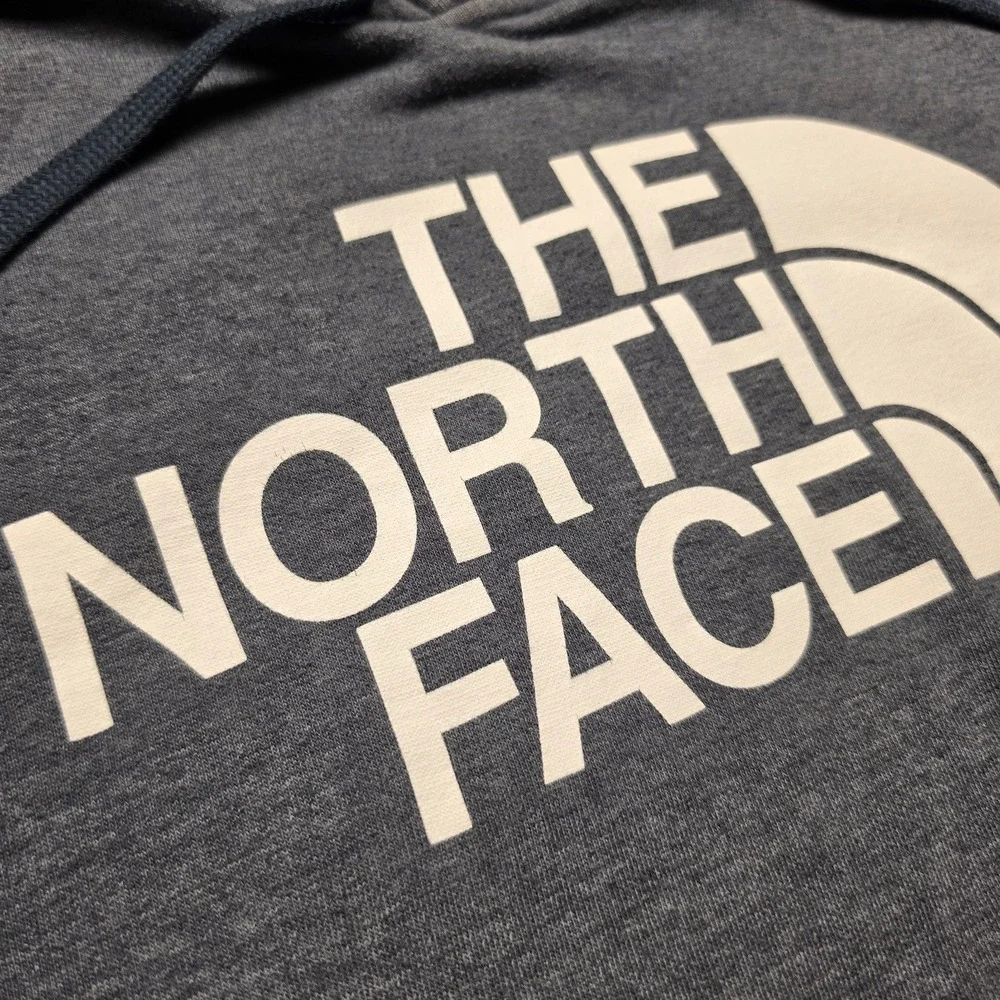 The North Face Mens Small S Pullover Hoodie Sweatshirt Blue Gray Half Dome Logo